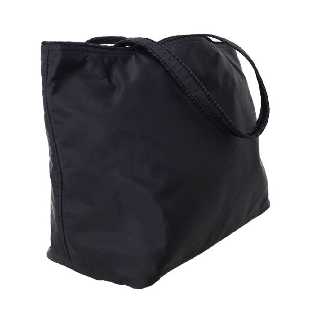 Prada Bow Black Tote bag Logo Shoulder Tessuto Canapa